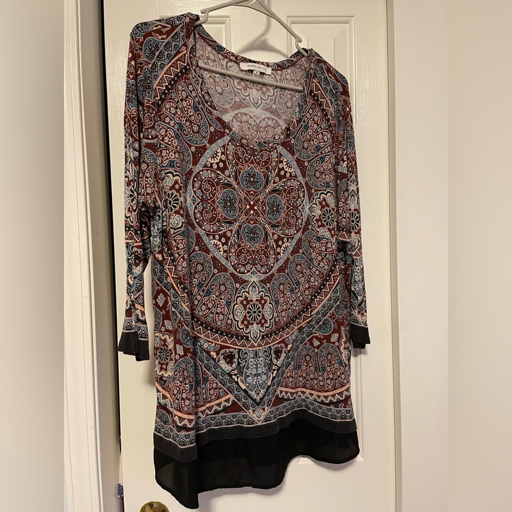 Rose & Olive Blouse, size 1X, $15